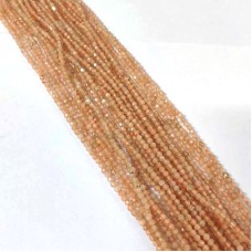 Peach Moonstone 2-2.5mm round facet beads strand